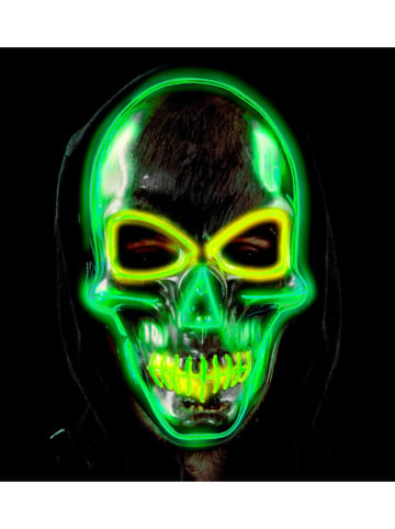 Masker "ZILVEREN DOODSHOOFDMASKER MET GEKLEURDE LEDS" meerkleurig