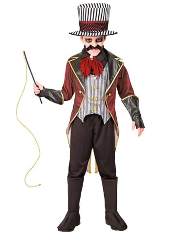 Kostuum "KWADE CIRCUSDIRECTEUR" zwart/rood
