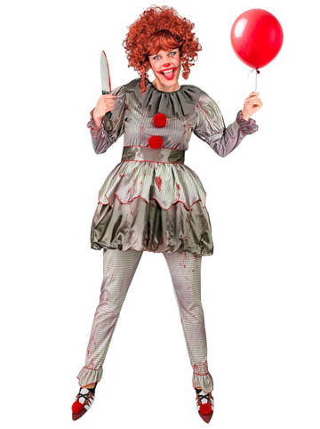 Kostuum "KILLER CLOWN" grijs