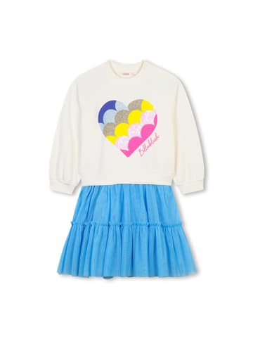 Kleid in Creme/ Hellblau