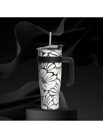 Thermobecher in Schwarz/ Weiß - 1,2 l (Überraschungsprodukt)