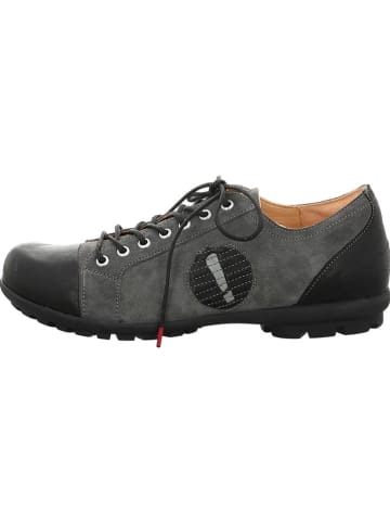 Leder-Sneakers in Grau
