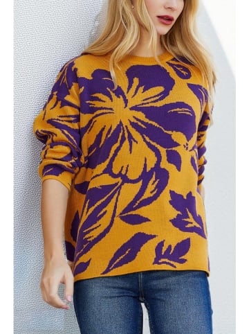 Sweter w kolorze musztardowo-fioletowym