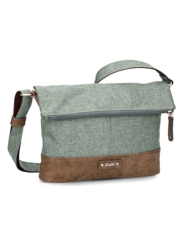 Umhängetasche in Grün/ Hellbraun - (B)28 x (H)20 x (T)8 cm