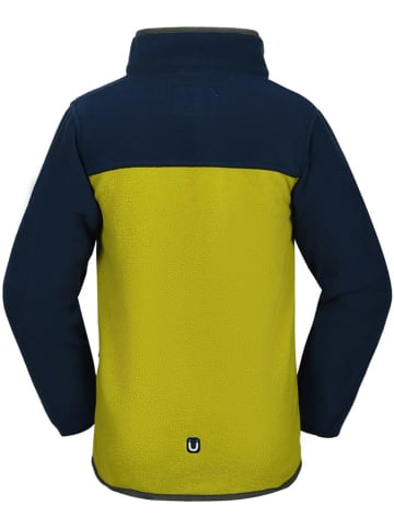 Fleece vest "Wave" geel/donkerblauw