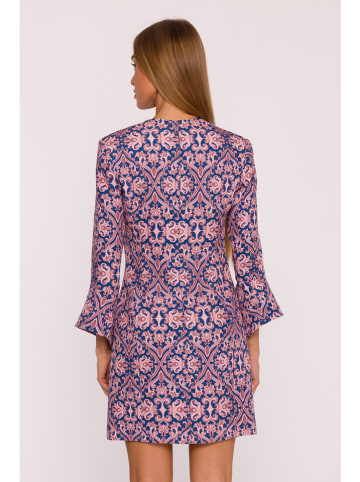 Jurk blauw/rosé