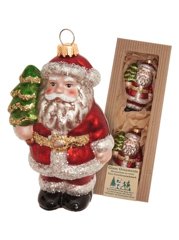 Christbaumornamente "Santa" in Bunt - 2 Stück - (H)11 cm