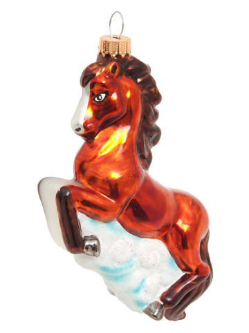 Christbaumornament "Feuerpferd" in Braun - (H)8 cm