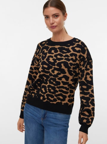 Pullover in Schwarz/ Hellbraun