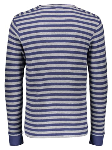 Longsleeve donkerblauw/grijs