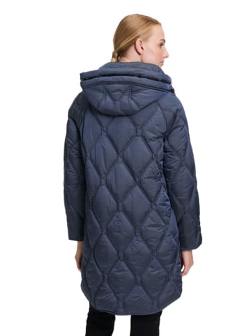 Doorgestikte mantel donkerblauw
