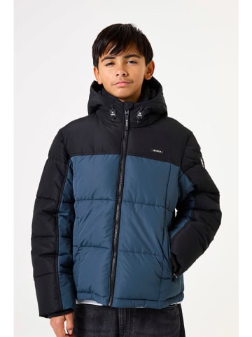 Steppjacke in Schwarz/ Blau