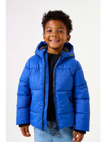 Doorgestikte jas blauw