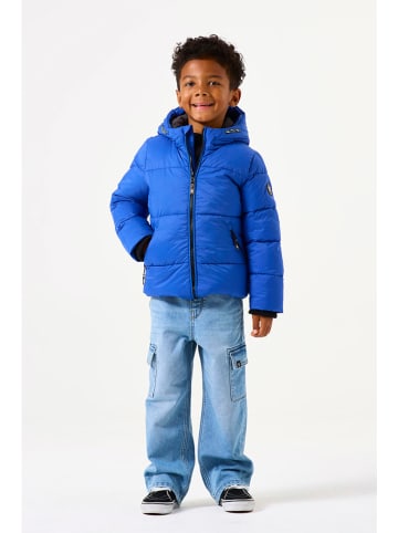 Doorgestikte jas blauw