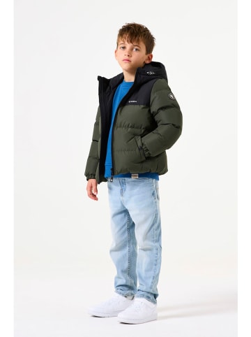 Steppjacke in Khaki/ Schwarz