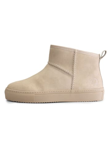 Leder-Boots in Beige