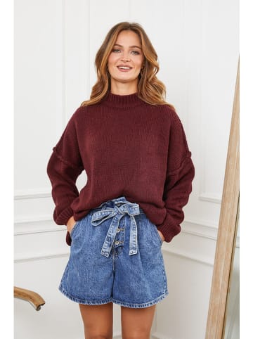 Sweter "Ladem" w kolorze bordowym