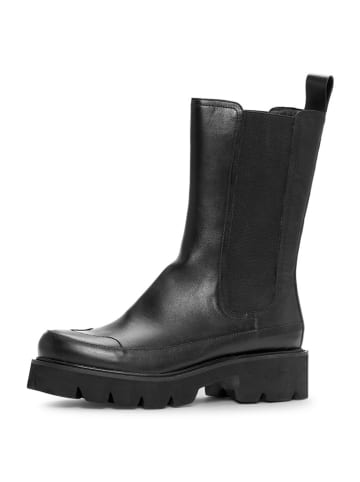 Leder-Chelsea-Boots in Schwarz in Schwarz