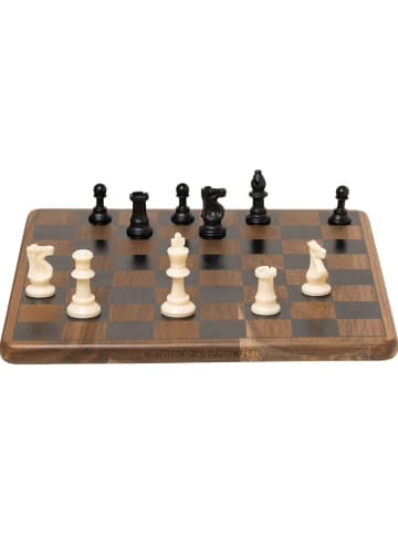 Schachspiel in Braun/ Schwarz/ Weiß