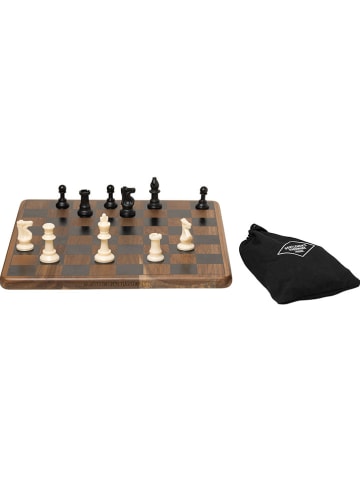 Schaakspel bruin/zwart/wit