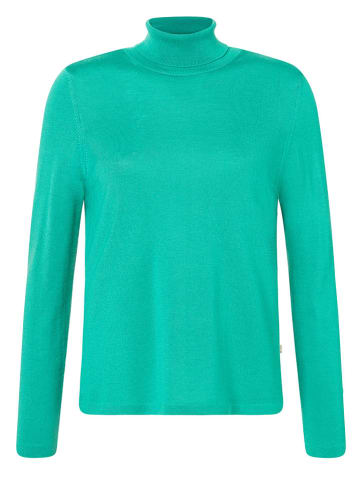 Wollrollkragenpullover in Türkis