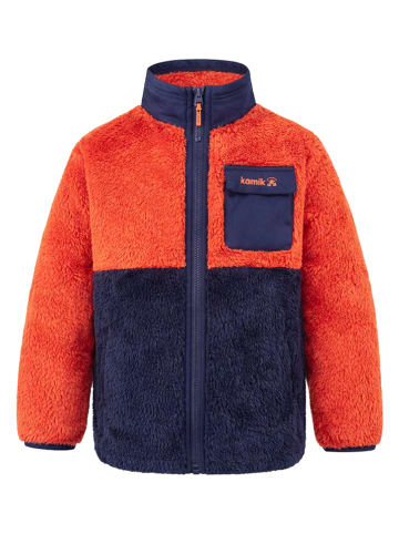 Teddy fleece vest "Shep" oranje/donkerblauw