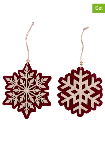 6-delige set: decohangers "Natale" rood - Ø 15 cm