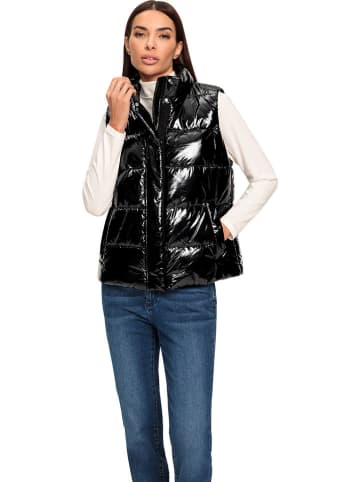 Doorgestikte bodywarmer zwart