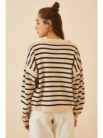 Trui beige/zwart