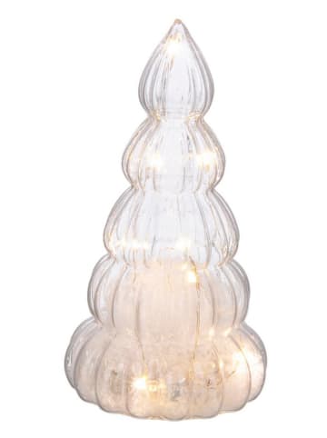 Dekoracyjna lampa LED w kolorze srebrnym - wys. 17 cm