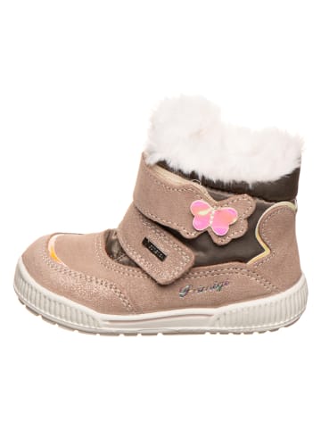 Leder-Boots in Beige