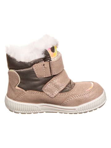 Leder-Boots in Beige