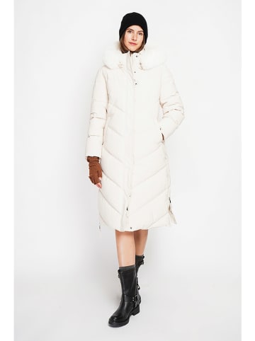 Płaszcz pikowany w kolorze kremowym