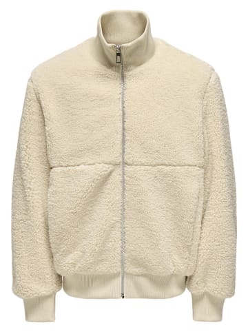 Fleece vest "Ray" wit/blauw