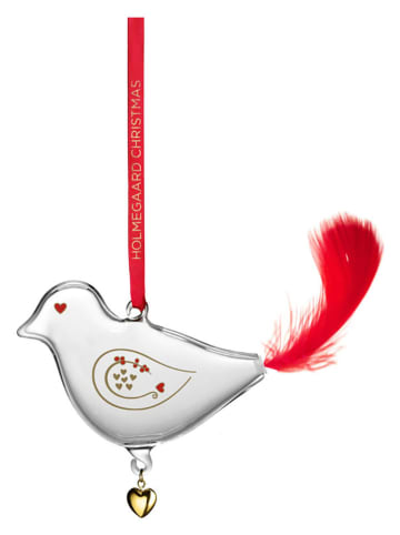 Dekohänger ''Årets Julefugl'' in Rot - (H)7 cm