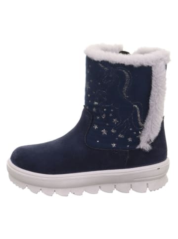 Leren winterlaarzen "Flavia" donkerblauw