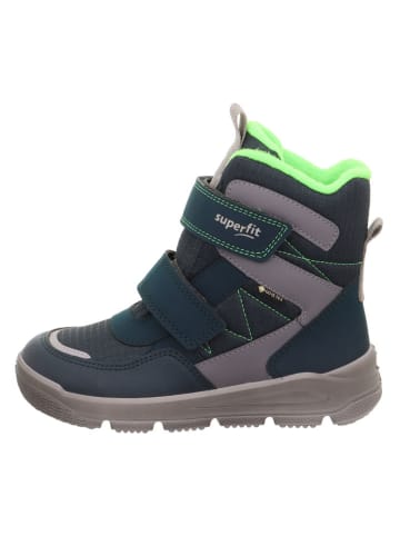Leren boots "Mars" donkerblauw/grijs