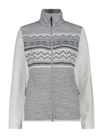 Fleecejacke in Grau/ Hellbraun