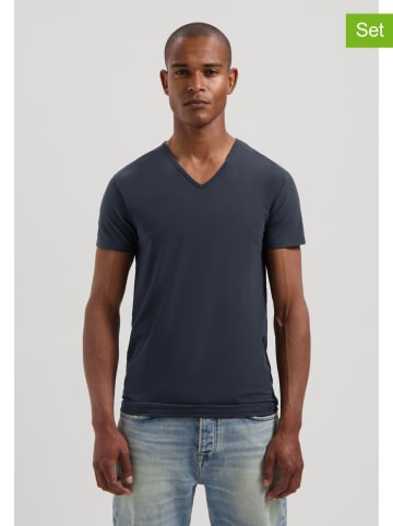 2-delige set: shirts donkerblauw