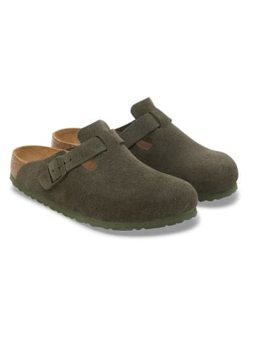 Leder-Clogs "Boston Leve"  in Khaki