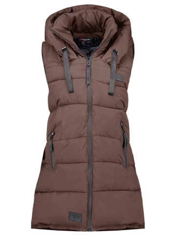 Doorgestikte bodywarmer "Dolbar" donkerbruin