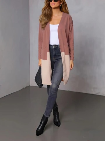 Cardigan in Altrosa/ Creme