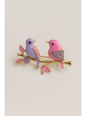 Brosche in Lila/ Pink