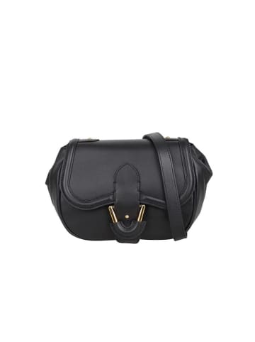 Leren schoudertas zwart - (B)21 x (H)18 x (D)9 cm