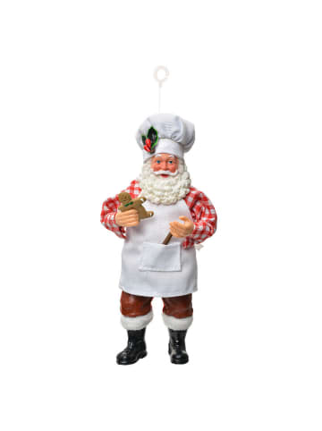 Decohanger "Kerstman" bruin/rood/wit - (H)17 cm