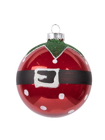 Bombki (2 szt.) w kolorze czerwonym - Ø 8 cm