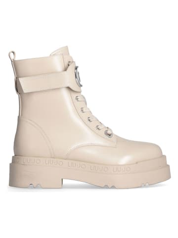 Leder-Boots in Creme