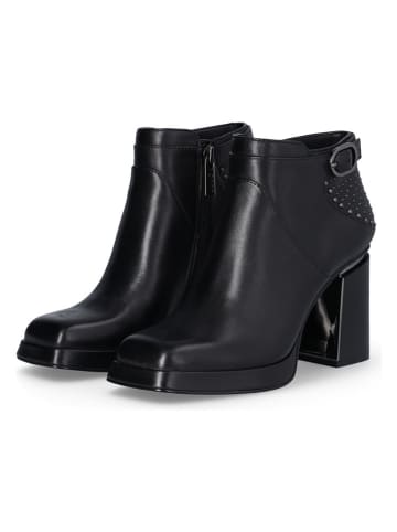 Leder-Stiefeletten in Schwarz