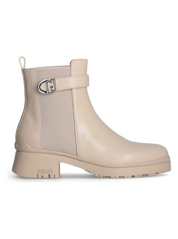 Leren chelseaboots beige