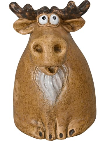 Dekofigur "Elch" in Hellbraun - (B)10 x (H)15 x (T)12 cm